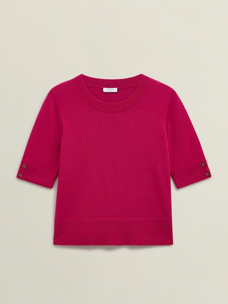 Hobbs Pink Leanne Knitted Top - Image 6 of 6