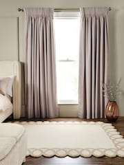 Blush Pink Cotton Sateen Blackout Thermal Pencil Pleat Curtains - Image 1 of 7