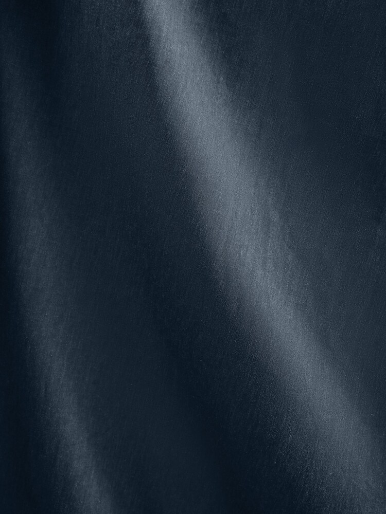 Navy Blue Cotton Sateen Blackout Thermal Pencil Pleat Curtains - Image 6 of 6 Navy Blue Cotton Sateen Blackout Thermal Pencil Pleat Curtains - Image 6 of 6