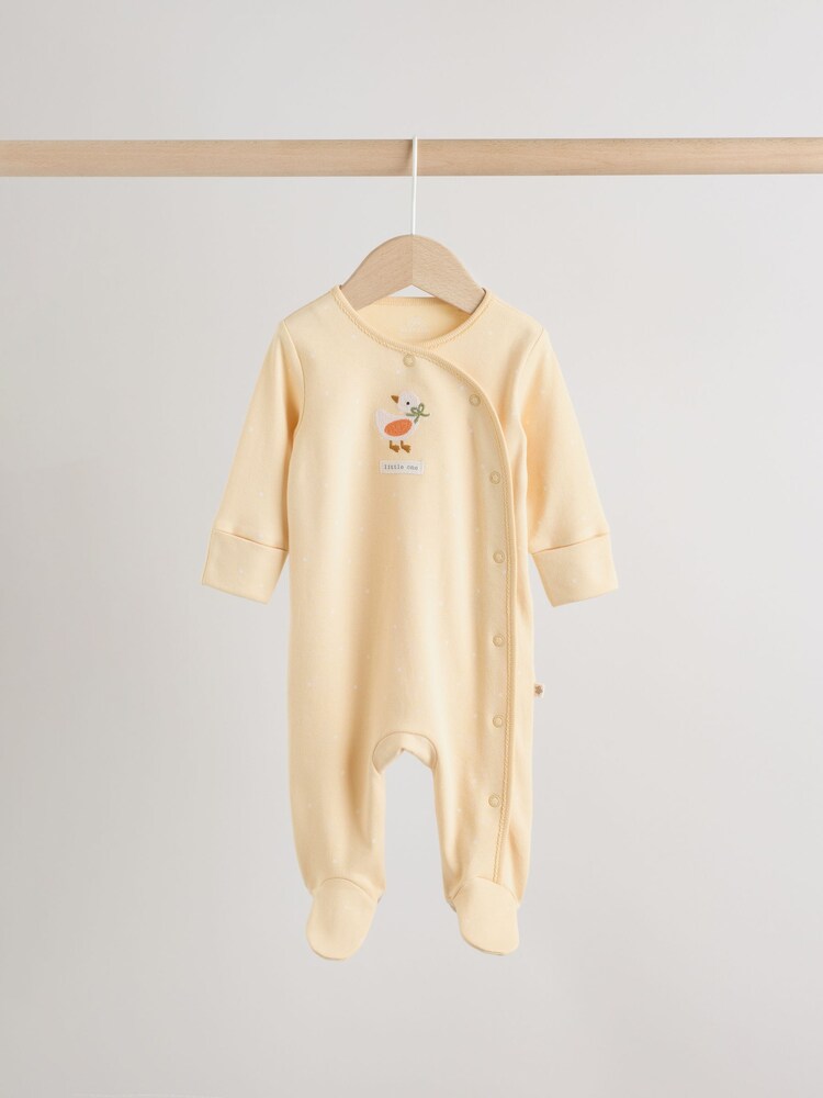 Yellow 3 Pack Baby Sleepsuits - Image 2 of 13