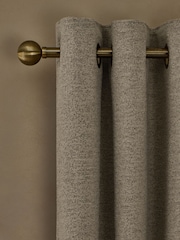 Natural Bouclé Super Thermal Eyelet Curtains - Image 1 of 6