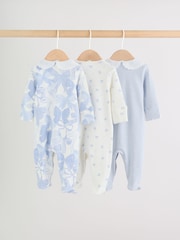 Blue Baby Sleepsuits 3 Pack (0mths-2yrs) - Image 2 of 13