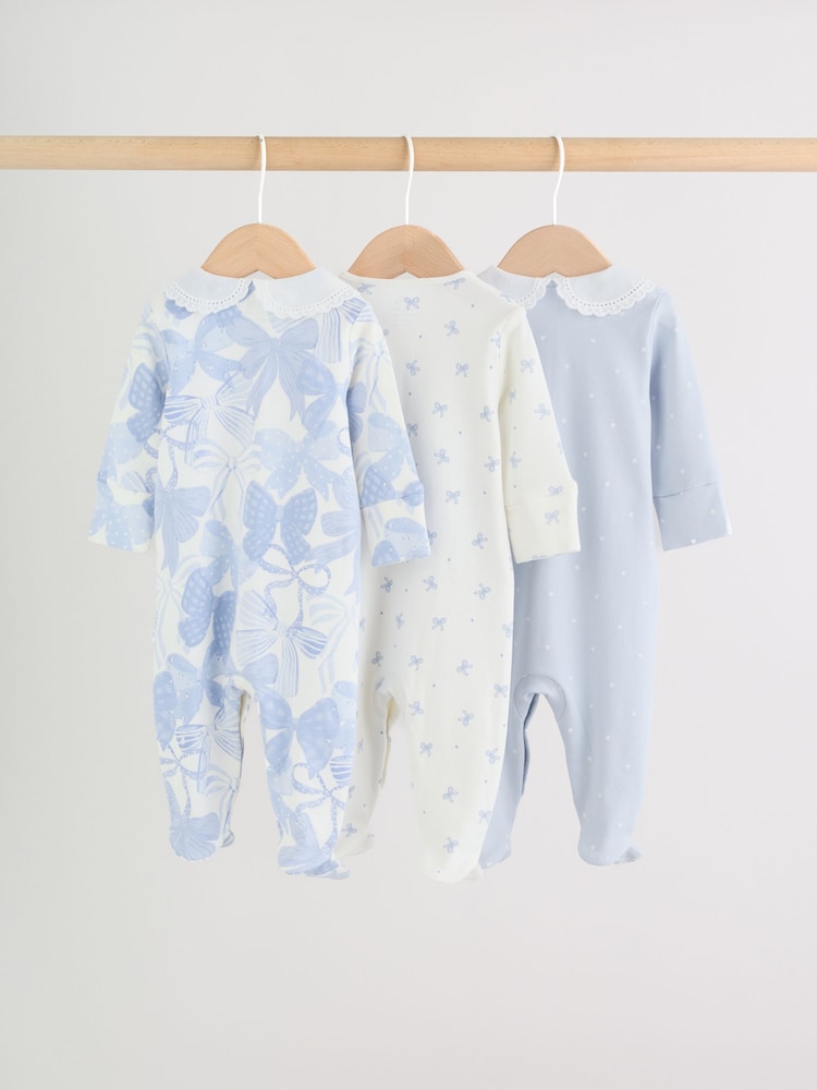 Blue Baby Sleepsuits 3 Pack (0mths-2yrs) - Image 2 of 13