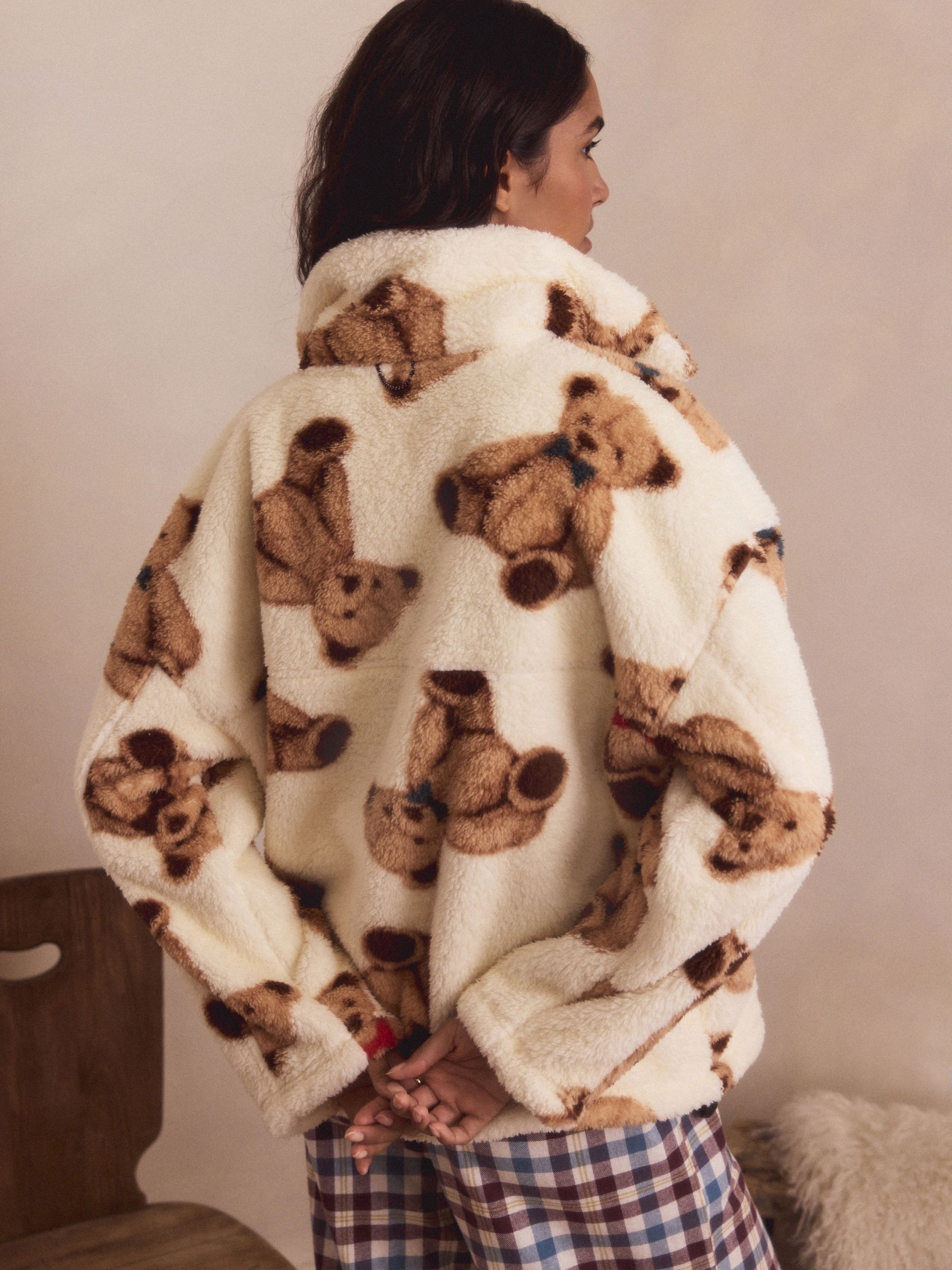 Buy Cream Bear Borg Half Zip Fleece from Next China