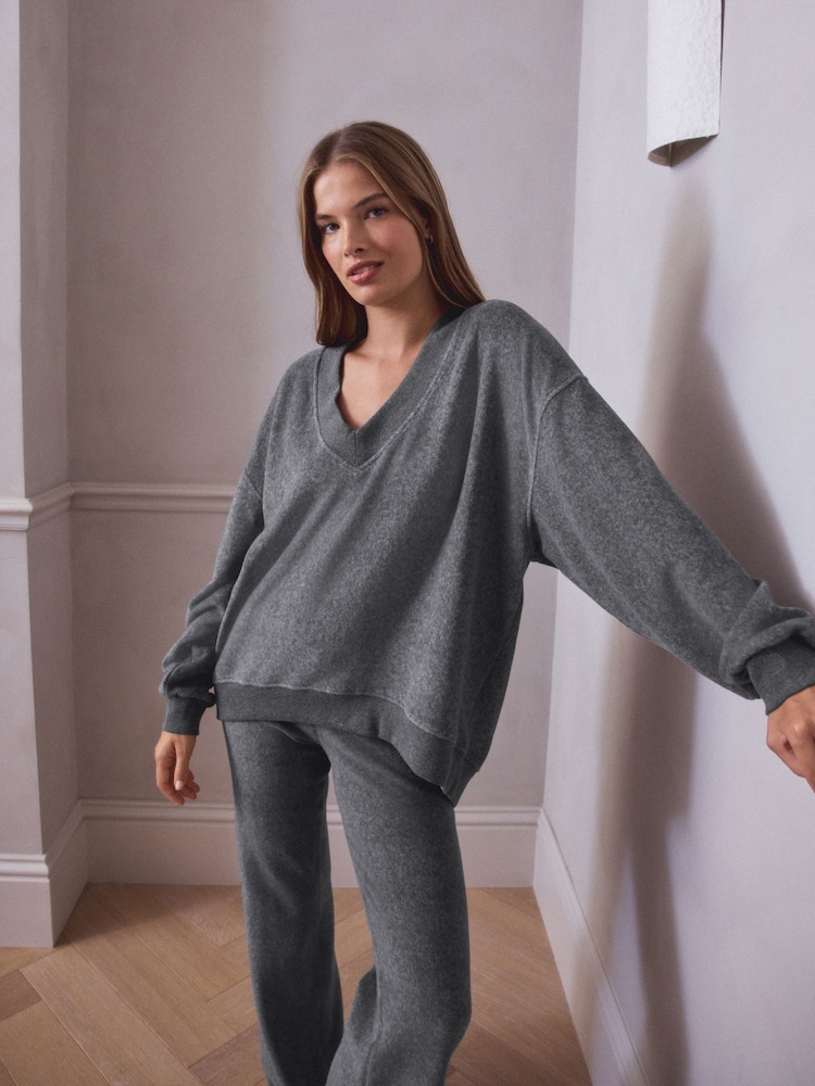 Grey Fleece Tunic & Joggers Set - Image 2 of 9 Grey Fleece Tunic & Joggers Set - Image 2 of 9