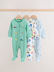 Multi Farm 3 Pack Baby Sleepsuits (0mths-2yrs) - Image 1 of 15