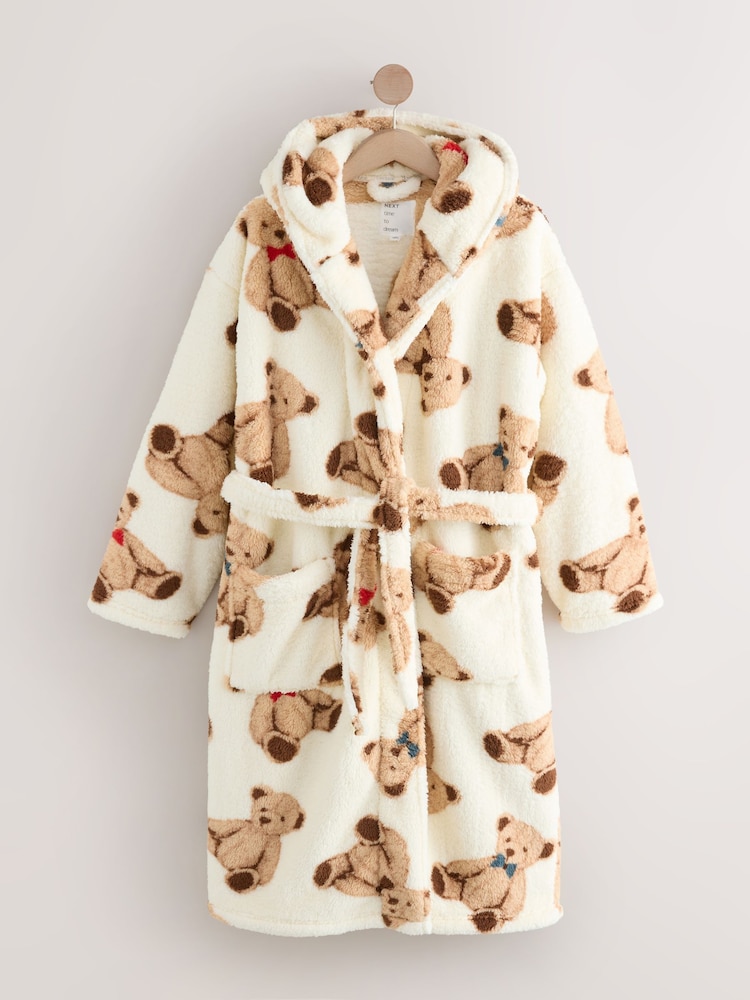 Buy Cream Bear Print Teddy Robe from Next USA Buy Cream Bear Print Teddy Robe from Next USA