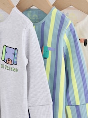 Blue Dog Two Way Zip Baby Sleepsuits 3 Pack (0mths-2yrs) - Image 7 of 11