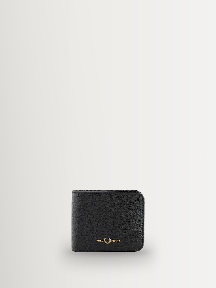 Fred Perry Scotchgrain Leather Black Wallet - Image 2 of 8