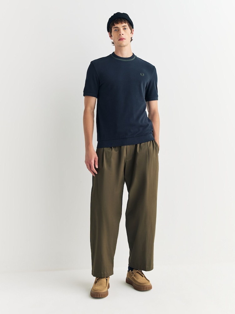 Fred Perry Blue Crew Neck Pique T-shirt - صورة 2 من 5