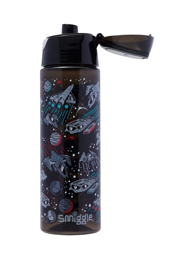 Smiggle Black Eclipse Plastic Flip Lid Drink Bottle 750ml - Image 1 of 2