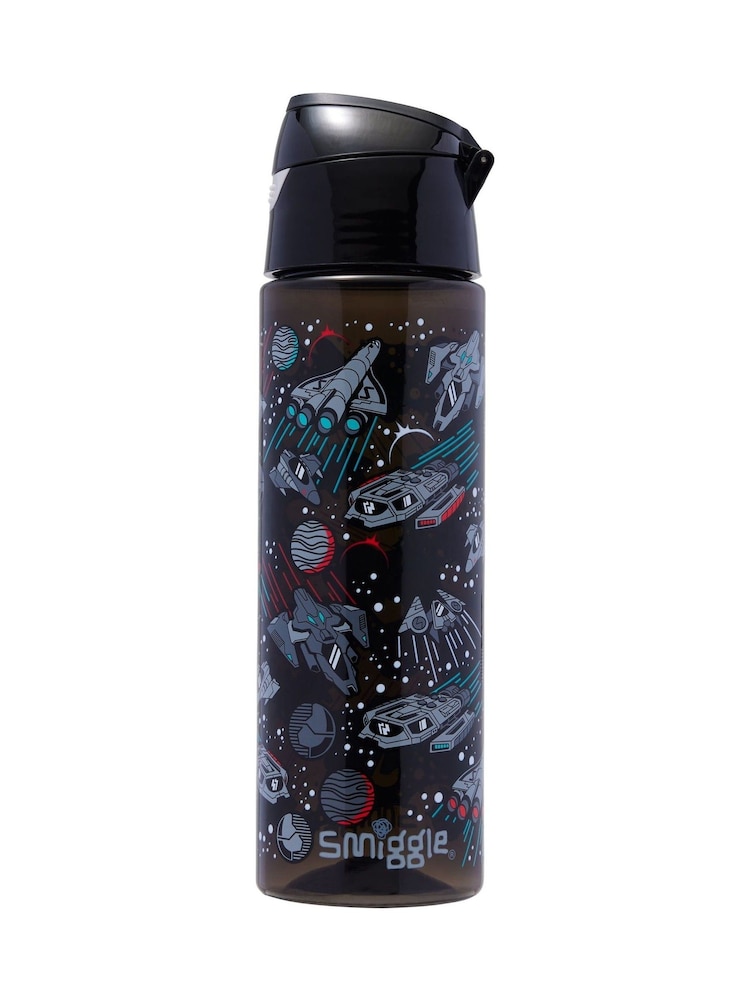 Smiggle Black Eclipse Plastic Flip Lid Drink Bottle 750ml - Image 2 of 2
