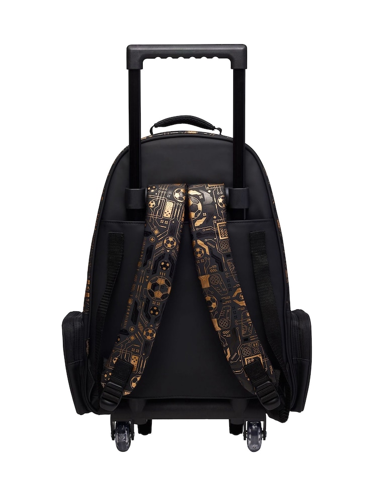 Smiggle Black Livewire Trolley Backpack With Light Up Wheels - Image 2 of 4