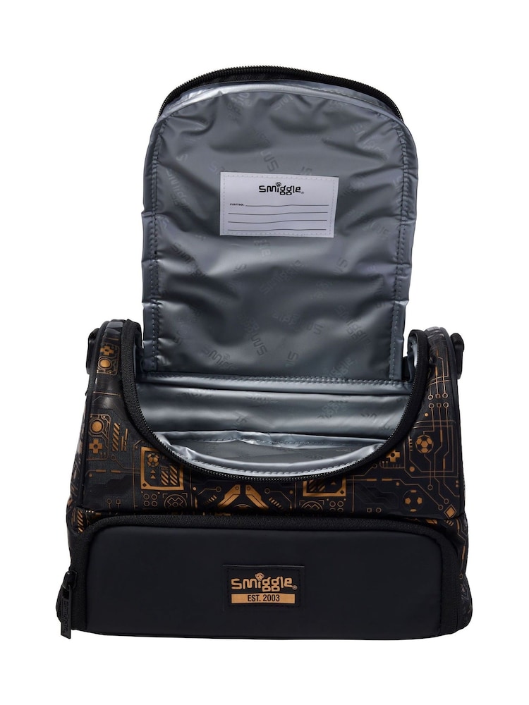 Smiggle Black Large Livewire Double Lunchbox With Strap - Image 2 of 2