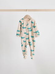 Multi Cotton Two Way Zip Baby Sleepsuits 5 Pack (0-2yrs) - Image 5 of 15