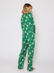 Loungeable Green Christmas Gingerbread Jersey Pyjamas Set - Image 4 of 6