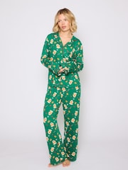 Loungeable Green Christmas Gingerbread Jersey Pyjamas Set - Image 5 of 6