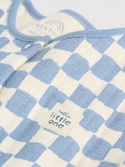 Blue 2 Pack Quilted Baby Sleepsuits - Image 9 of 14