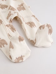 Neutral Hamish Two Way Zip Baby Sleepsuits 3 Pack (0-2yrs) - Image 13 of 15