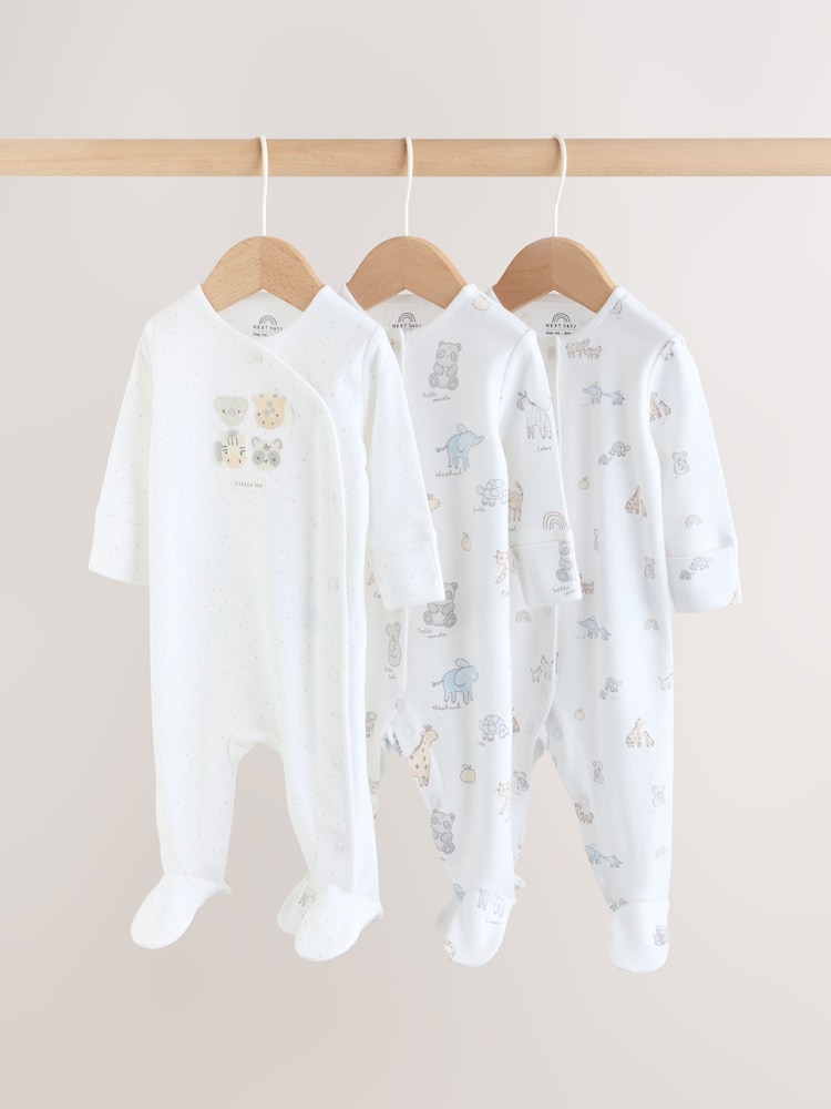 Safari branco - Pacote 3 de roupas de dormir para bebês (0a2anos) - Imagem 1 de 13 Safari branco - Pacote 3 de roupas de dormir para bebês (0a2anos) - Imagem 1 de 13