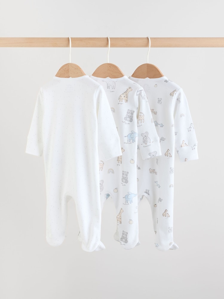 Safari branco - Pacote 3 de roupas de dormir para bebês (0a2anos) - Imagem 2 de 13 Safari branco - Pacote 3 de roupas de dormir para bebês (0a2anos) - Imagem 2 de 13