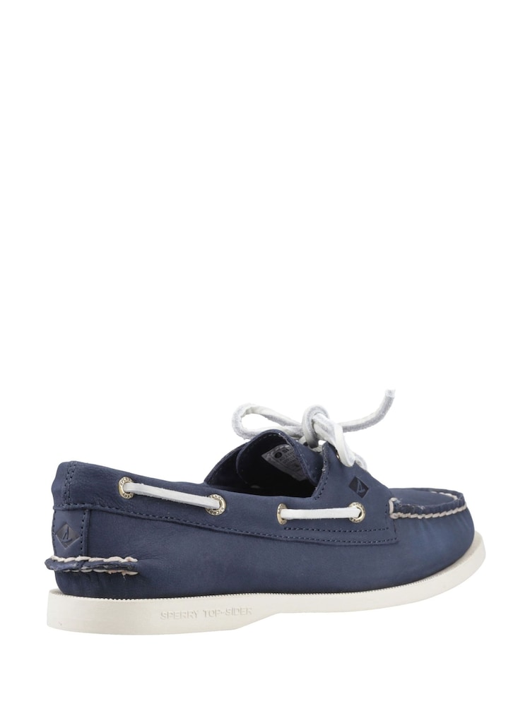 Sperry Blue Authentic 2 Eye Boat Shoes - Image 2 of 4 Sperry Blue Authentic 2 Eye Boat Shoes - Image 2 of 4