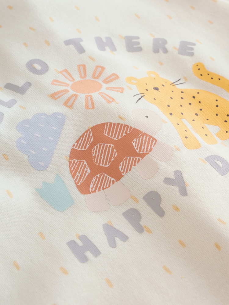 Cream Safari Two Way Zip Baby Sleepsuits 5 Pack (0mths-3yrs) - Image 15 of 15