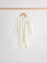 Cream Safari Two Way Zip Baby Sleepsuits 5 Pack (0mths-3yrs) - Image 7 of 15