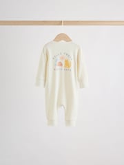 Cream Safari Two Way Zip Baby Sleepsuits 5 Pack (0mths-3yrs) - Image 8 of 15