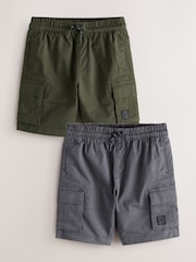 Khaki/Grey 2 Pack Cargo Shorts (3-16yrs) - Image 1 of 6