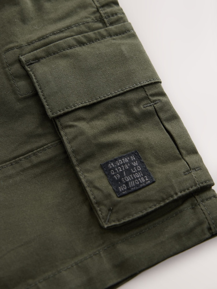 Khaki/Grey 2 Pack Cargo Shorts (3-16yrs) - Image 6 of 6