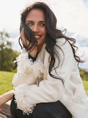 South Beach Reversible Mongolian Faux Fur Suede Jacket - Imagen 2 de 6