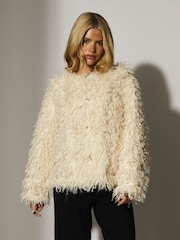 South Beach Reversible Mongolian Faux Fur Suede Jacket - Imagen 4 de 6