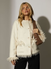 South Beach Reversible Mongolian Faux Fur Suede Jacket - Imagen 5 de 6