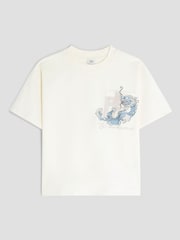 River Island Ecru Japanese Pocket 100% Cotton T-Shirt - Imagen 1 de 4