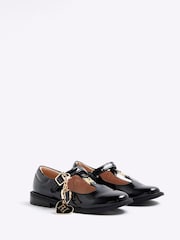 River Island Black Girls T Bar Ballet With Charm Shoes - Image 2 of 5
