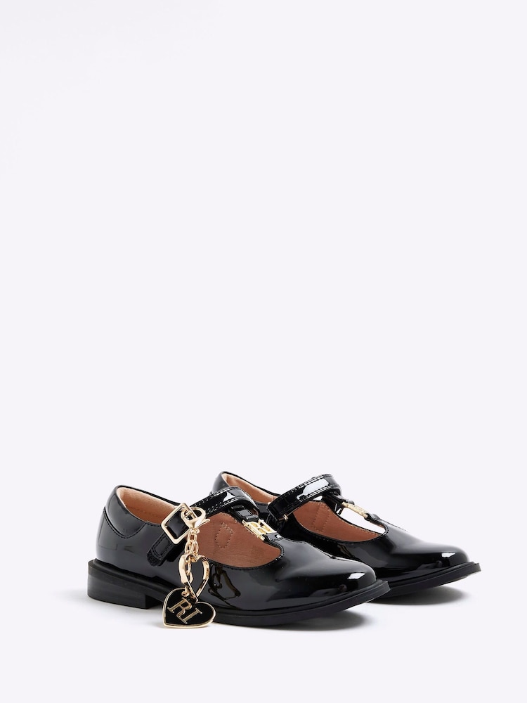 River Island Black Girls T Bar Ballet With Charm Shoes - Image 2 of 5 River Island Black Girls T Bar Ballet With Charm Shoes - Image 2 of 5