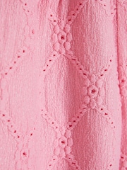 River Island Pink Girls Shirred Textured Playsuit - Image 3 of 4