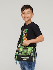 Smiggle Black Minecraft Double Pocket Lunchbox with Strap - Image 1 of 3