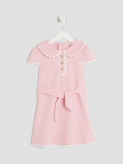 River Island Pink Girls Collared Scuba Dress - Image 1 of 4