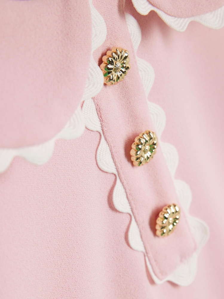 River Island Pink Girls Collared Scuba Dress - Image 4 of 4