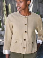 Pure Collection Natural Linen Blend Jacket - Image 3 of 3