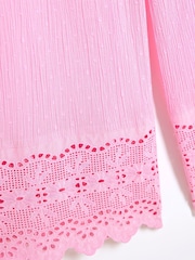 River Island Pink Girls Crochet 100% Cotton Trousers Set - Image 5 of 5