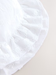 White Frill Baby Broderie Hat (0mths-2yrs) - Image 2 of 3