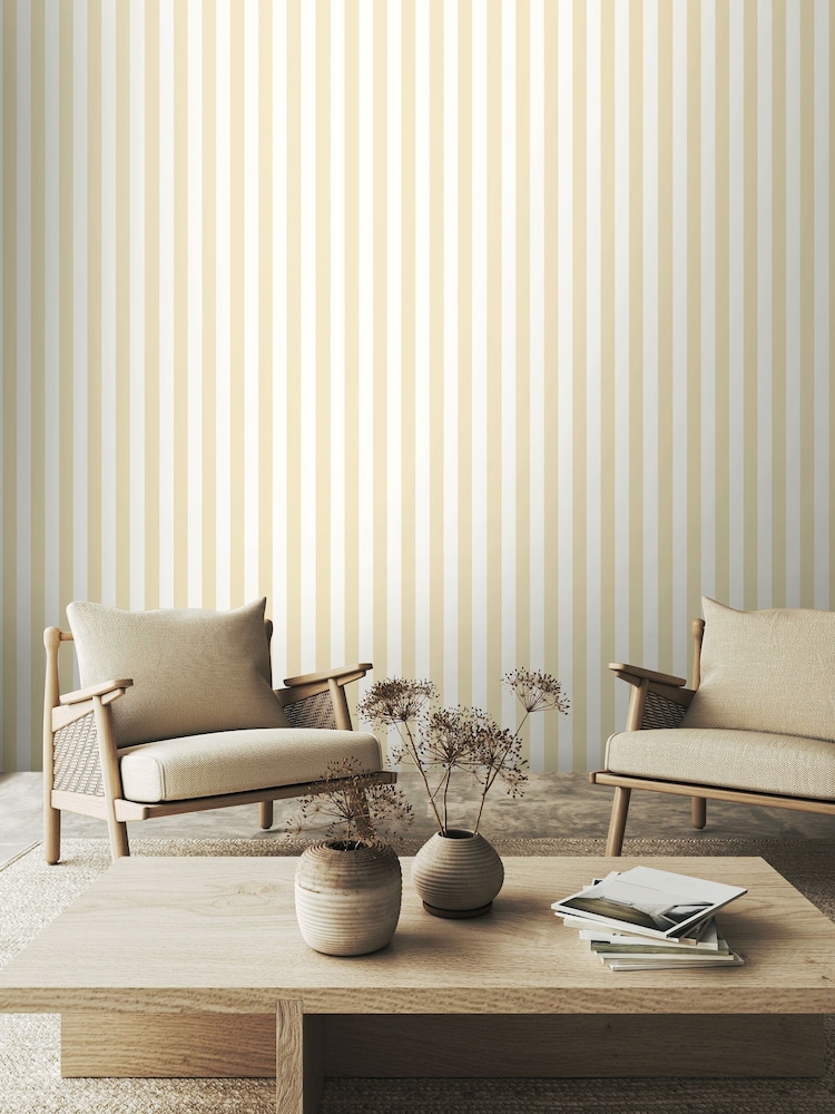 Ohpopsi Eggshell Candy Stripe 10M Wallpaper - Image 1 of 3
