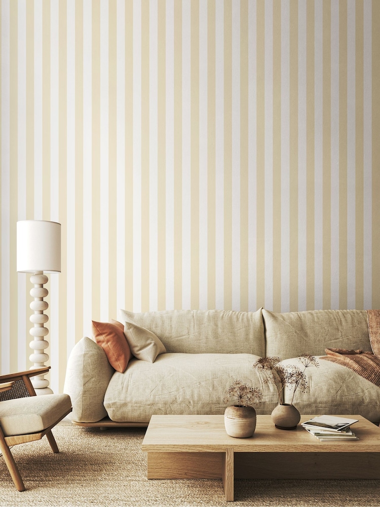 Ohpopsi Eggshell Candy Stripe 10M Wallpaper - Image 2 of 3