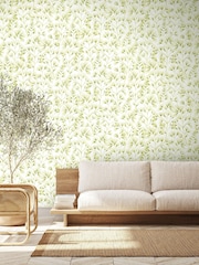 Ohpopsi Green Cream Arabella 10M Wallpaper - Image 1 of 2
