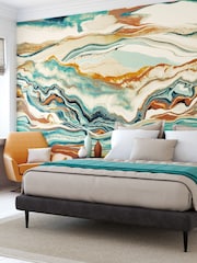 Ohpopsi Paprika Teal Metamorph 10M Wallpaper - Image 1 of 4