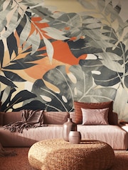 Ohpopsi Stone Apricot Textured Palm 10M Wallpaper - Image 2 of 4