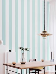 Ohpopsi Duck Egg Bloc Stripe 10M Wallpaper - Image 1 of 2